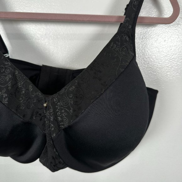 Bali 42DDD Bra Womens Black Underwire Floral Adjustable Straps Back Clasp - Picture 9 of 16